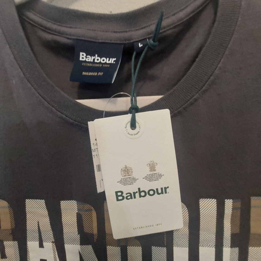 BARBOUR NWT Mens Logo Tshirt, sz Lg - Picture 2 of 7